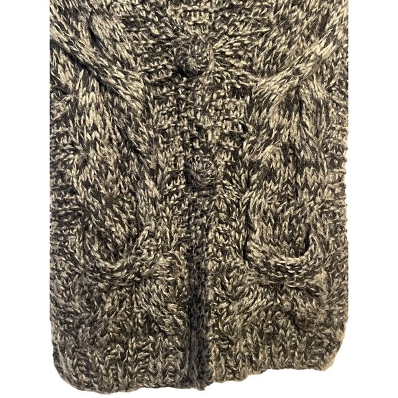 Calypso St. Barth Women Hand-3D Chunky Cable Knit Wool Blend Vest Pckts S/M Hood - Picture 13 of 16